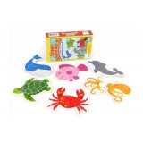 Wooden Ocean Animal Puzzle Box 6 in 1